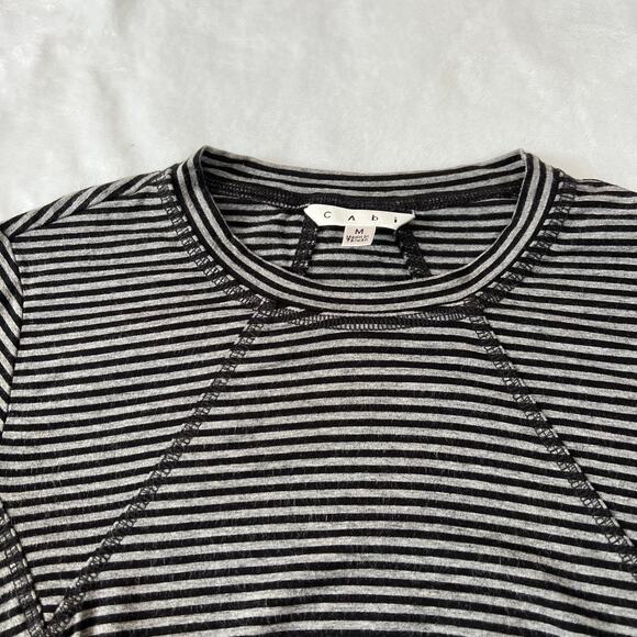 CAbi Crewneck Stripe Top Size Med Style # 795 Stretch Pullover Casual Multicolor - Picture 3 of 8